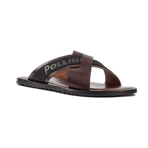 Шлепанцы мужские Pollini SB28021GOAUK0301 коричневые 41 RU в Конверс